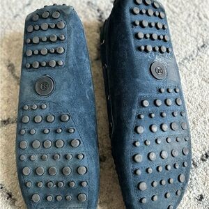 Leonardo Principi blue suede driving loafers 38